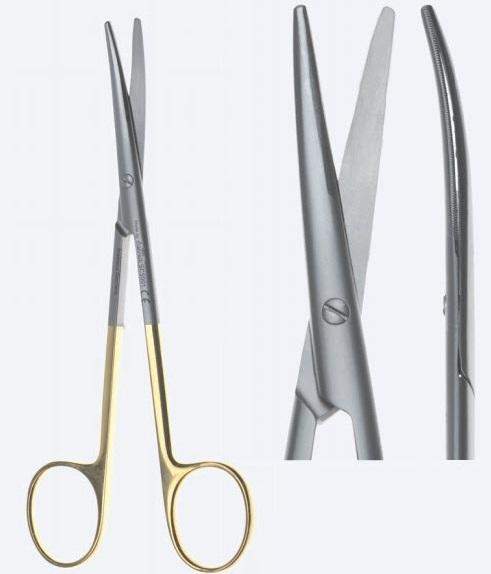 Ножиці, хірургічні, "Metzenbaum", "Ultra-Cut", вигнуті, тупокінцеві, загальна довжина 250 мм, 10". Бренд - Asanus Medizintechnik Gmb, Німеччина